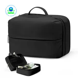 Mexs Travel Cosmetic Bag 5.5L Women Portable Makeup Case Organizer Wide-open Toiletry Pouch for Cosmetics Toiletries