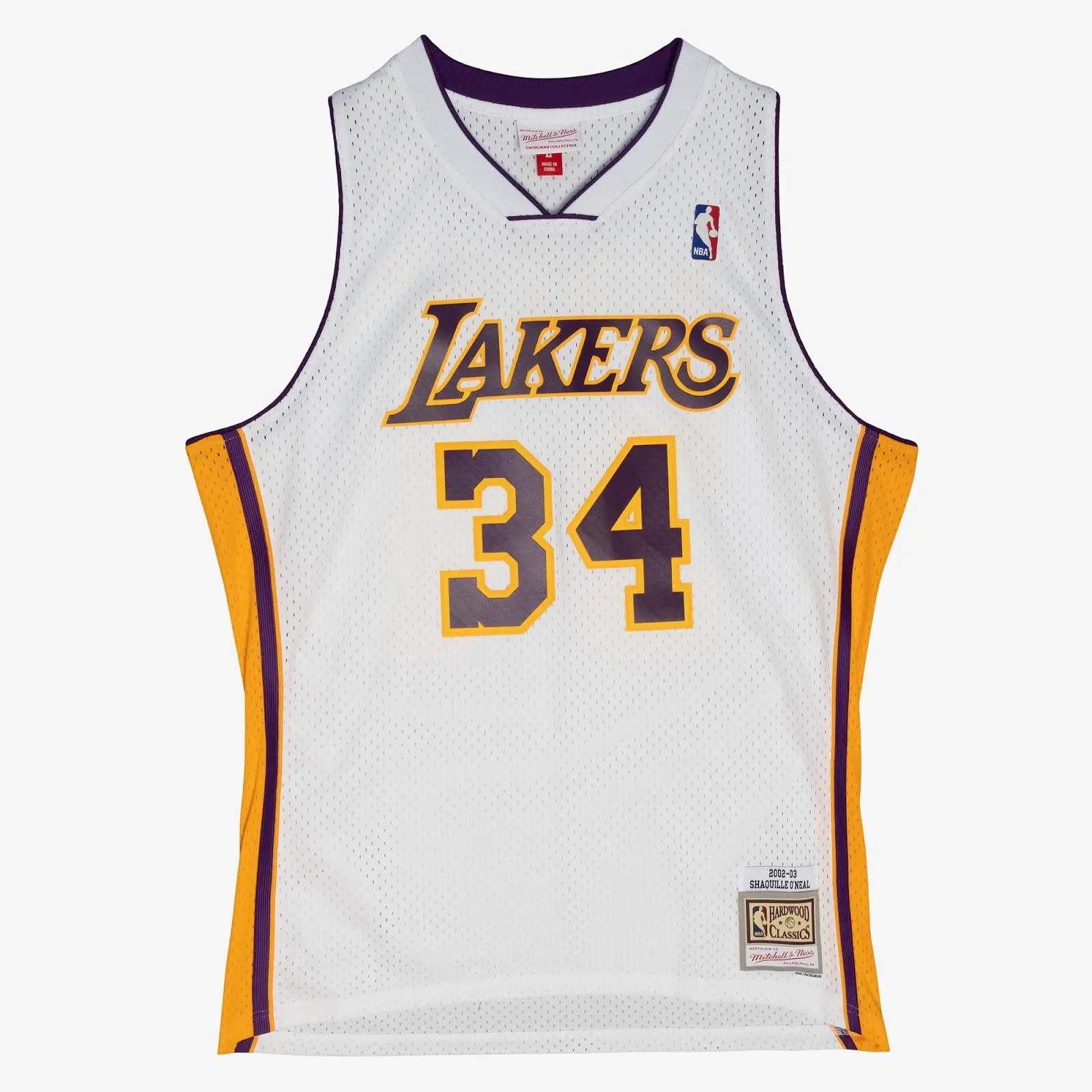 Shaquille O'Neal Los Angeles Lakers 2002-03 White Swingman Player Jersey, Mitchell & Ness