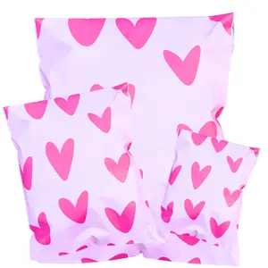 Pink Hearts Poly Mailers | Self-Sealing, Waterproof & Tear-Resistant Envelopes | Bulk Packs of 25, 50, 100 | Sizes 6x9, 10x13 & 14.5x19 for Boutique Shipping