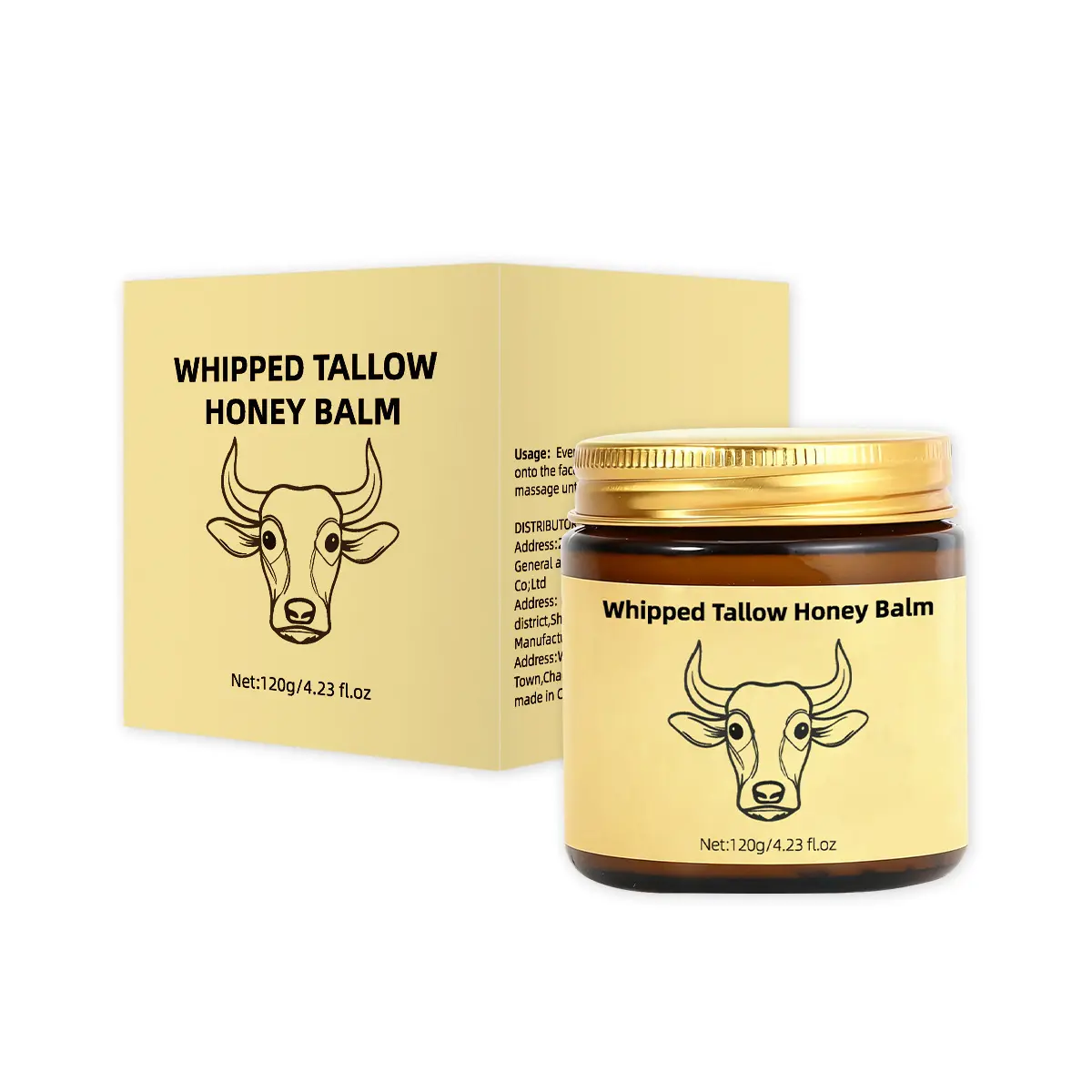 Lopeie Whipped Grass-Fed Tallow Honey Balm, Deep Moisturizing Body Care Cream for Dry Skin with Lavender, 4 oz, Hydrating, Nourishing Moisturizing