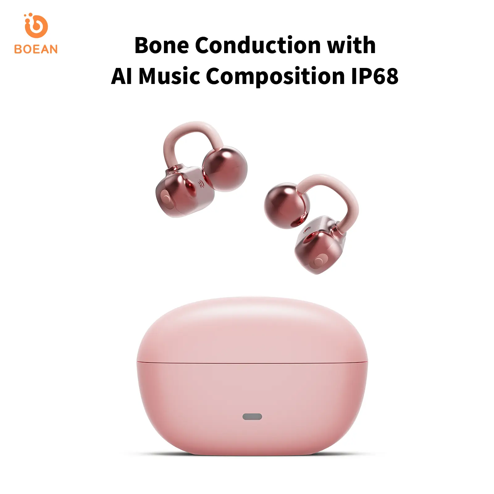 [Summervibes] Boean E1 Wireless Bone Conduction Earbuds, with Virtual Assistant Music Composition Model App, IPX8 Waterproof and DustproofIPX8