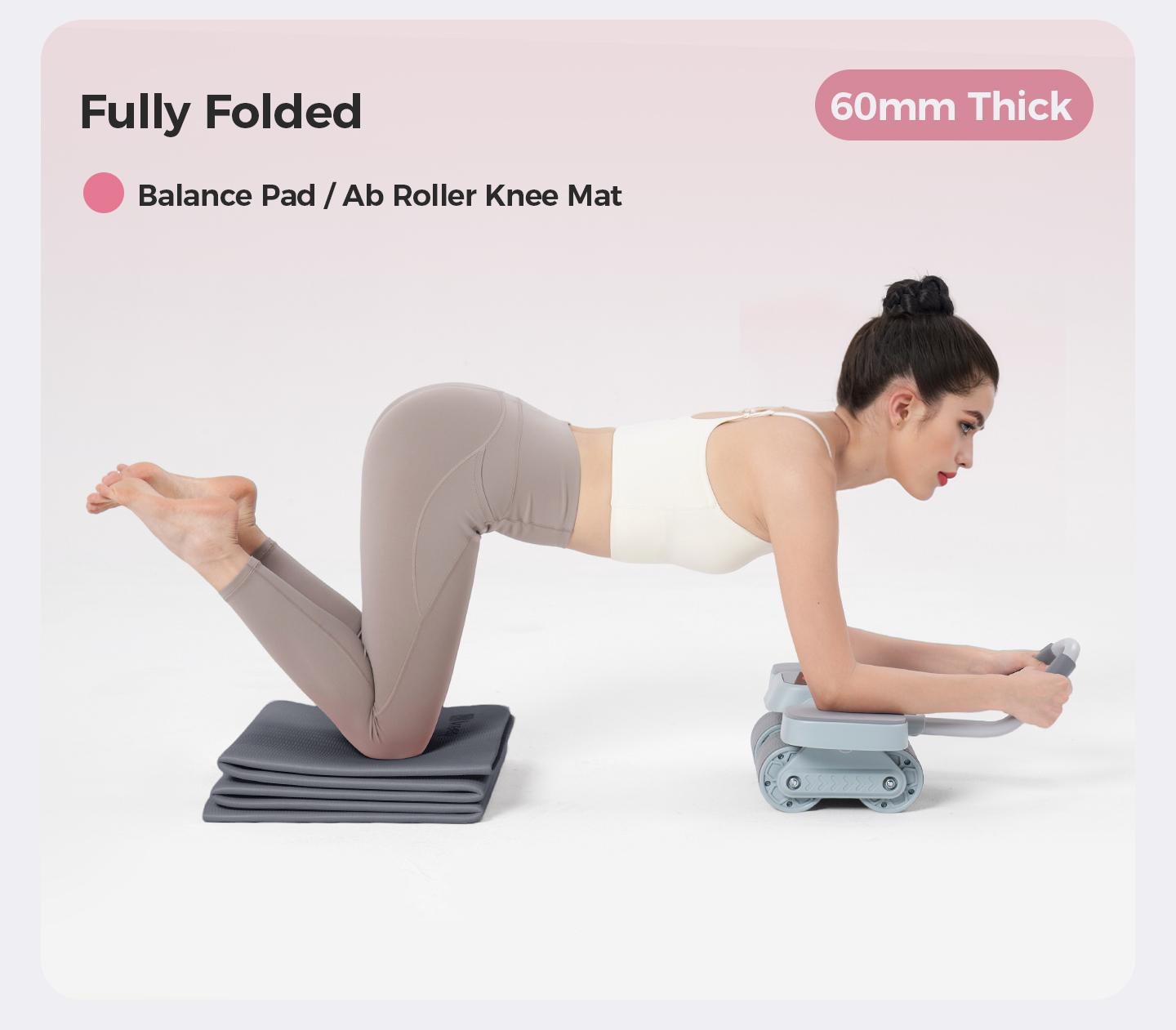 KEEP Folding Yoga Exercise Mat,72''x 24'' 6mm Thick Anti-Slip Antibacterial Easy Storage Portable Exercise Mat for Home Gym Travel with Elastic Sport Band