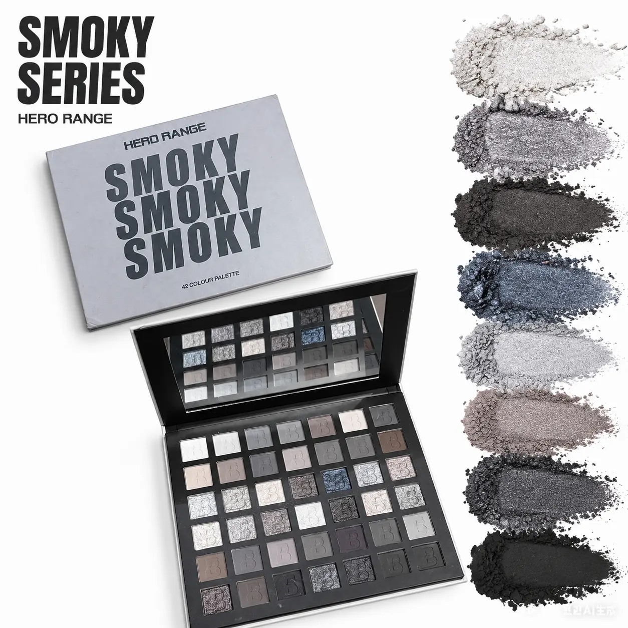 42-Color Smoky Eyeshadow Palette Matte Shimmer Glitter 24H Waterproof Smudge-Proof Highly Pigmented Natural Blurring Effect Fine Powder No Fallout Flawless Finish Perfect for Halloween Fall Festivities Christmas Parties Party Stage Must-Have Great Gift 。