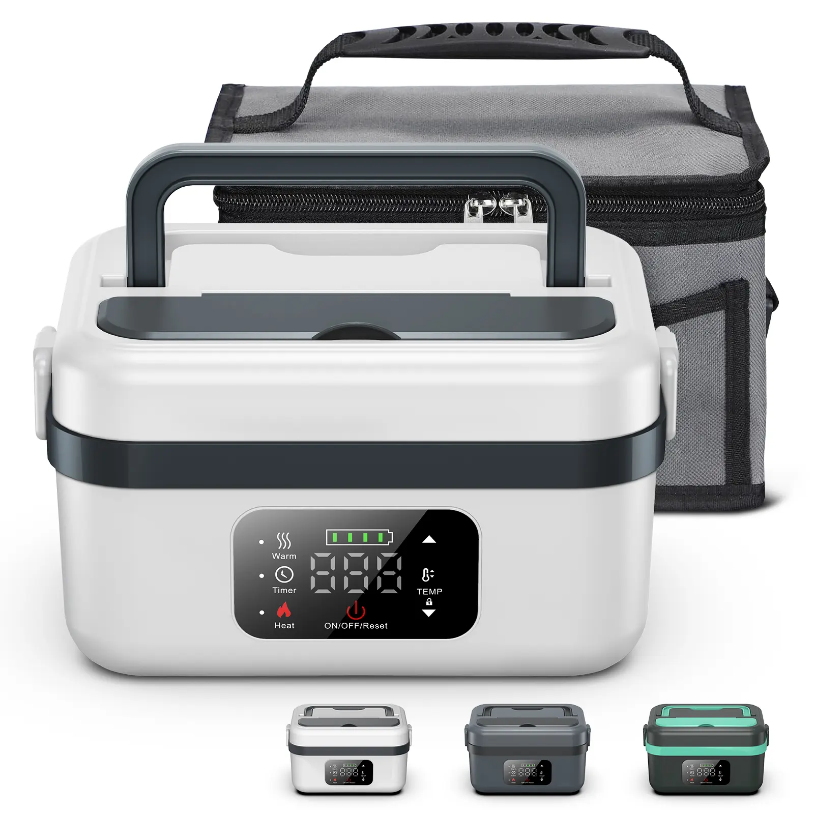 Portable Electric Heated Lunch Box Cordless Heating for Blue Collar Workers with Digital Display and Tableware,home essentials