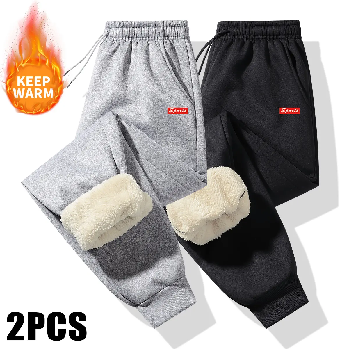 Men's Fleece-Lined Thermal Soft Jogger Trousers - Athletic Joggers, Cozy Winter Casual Outdoor Sports Pants
