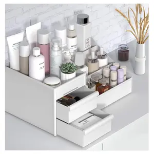 Upgrade Your Grooming Setup: Premium Drawer Organizer with 2 Deep Drawers, Holds Skincare, Shaving Kit & More