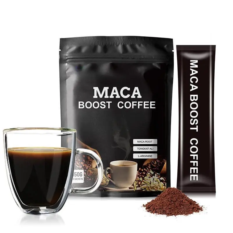 WINS TOWN Maca Energy Coffee 150g Pack,Maca Root Powder,Tribulus Terrestris Extract, Polygnatm Sibiricum, Tongkat Ali Root Powder, Oysters Powder,L-Arginine, Panax ginseng Root Powder, Instant Coffee, Resin Powder