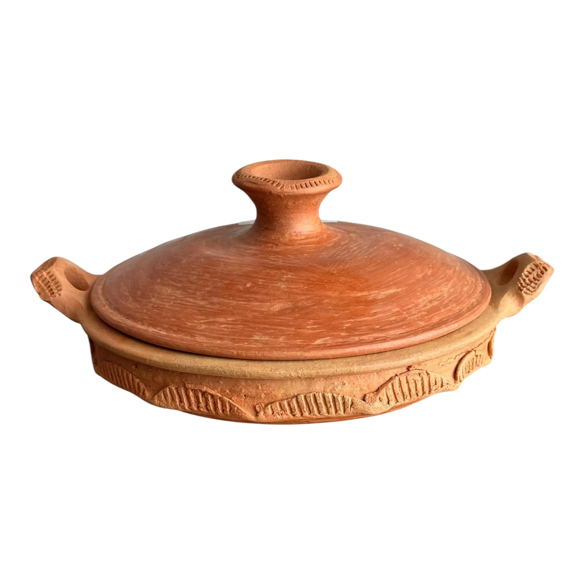 Northern Moroccan Style Clay Tagra With Lid - 25cm