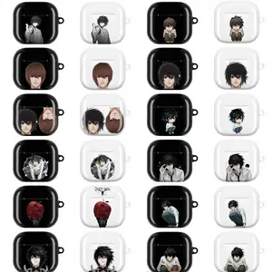 Death Note Anime AirPods Case  L & Light Yagami Dark Psychology Icons – Ryuk, Red Apple Symbolism  Gothic Black & White Manga Art  Chibi & Realistic Anime Illustration  Otaku Collector Style  Cover For AirPods