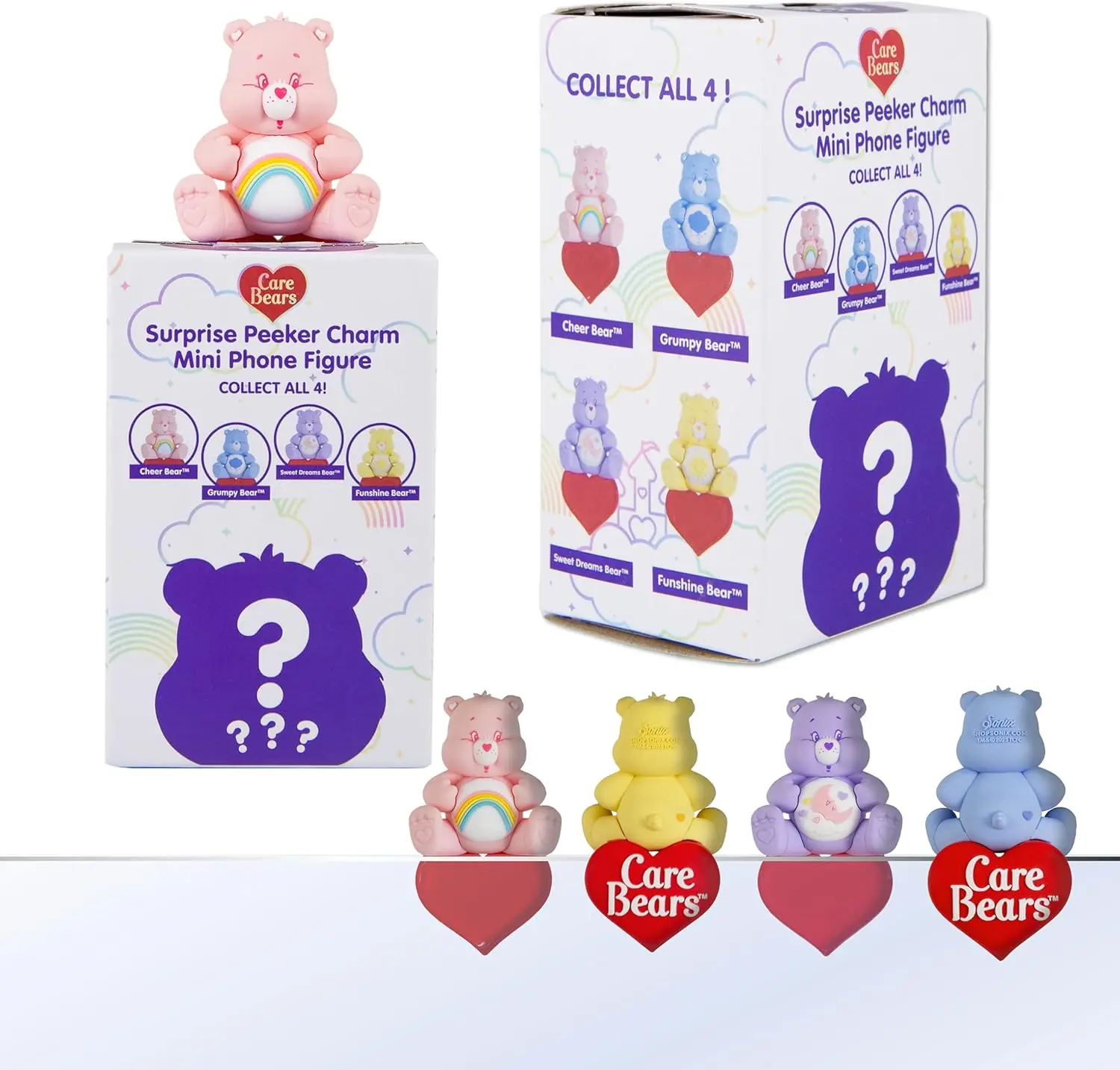 Sonix x Care Bears Peekers Adhesive Decoration Blind Box - Collectible Mini Figure (Grumpy, Cheer, Sweet Dreams or Funshine) - Fits Laptop/Phone Edge - Classic Logo, Adhesive Strips, Surprise - Cute Collectibles for Unique Gifts, Edge Placement