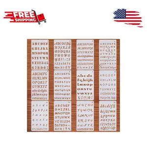 Letter Stencils - 12 Pack, 4 x 7 Inch, Reusable Plastic Alphabet Stencils