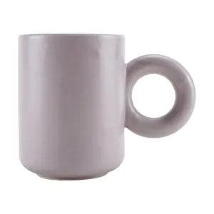 NEOFLAM Better Finger Ceramic Mug Cup - Purple, 300ml, Twisted Design, Korean Style Coffee Tea Cup