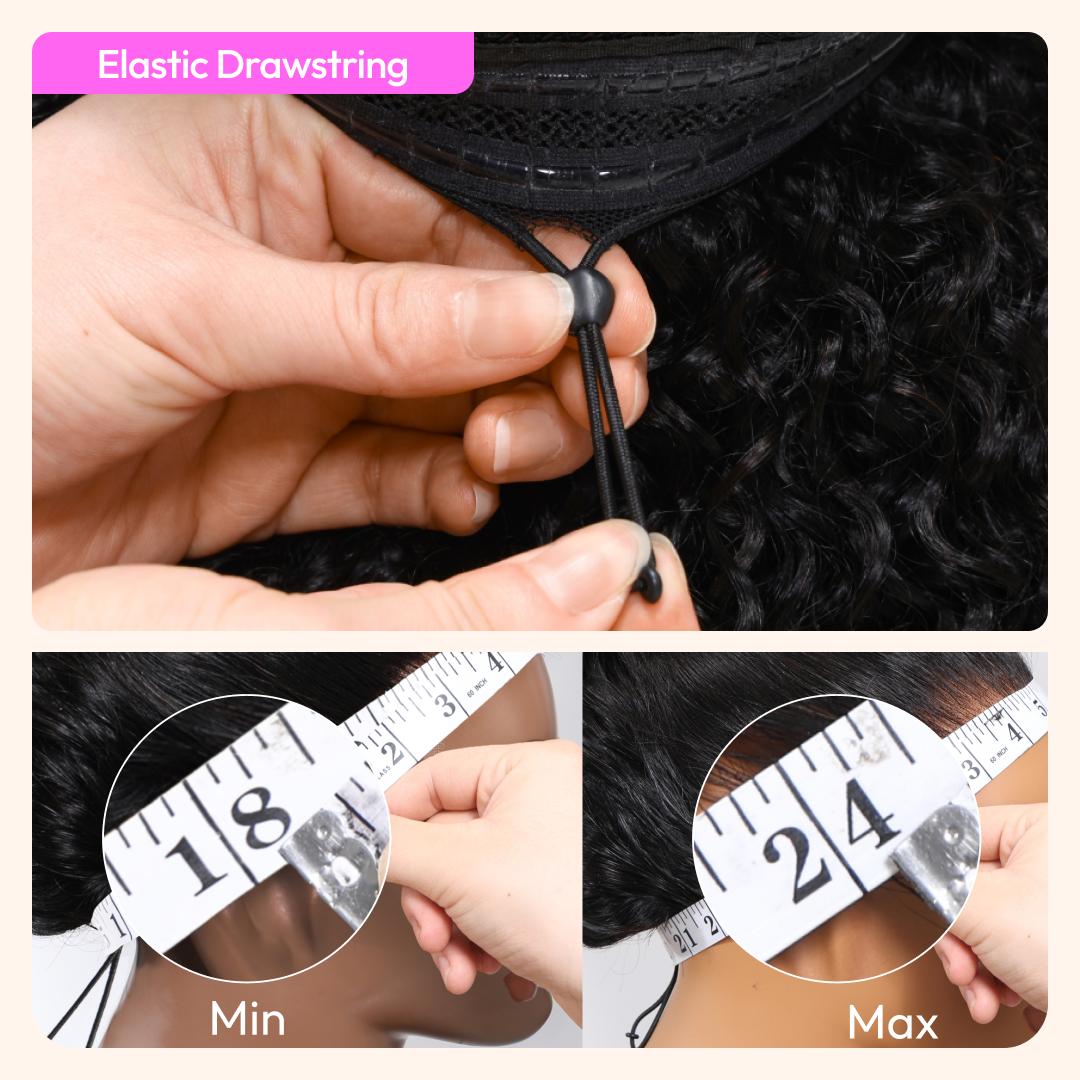 UNice Glueless Black Cherry Body Wave Bob Wigs with Curtain Bangs Pre Cut 7x5 HD Lace Closure Human Hair Wigs Invisible Knots Beginners Friendly TikTokShopHolidayHaul SpringStatements