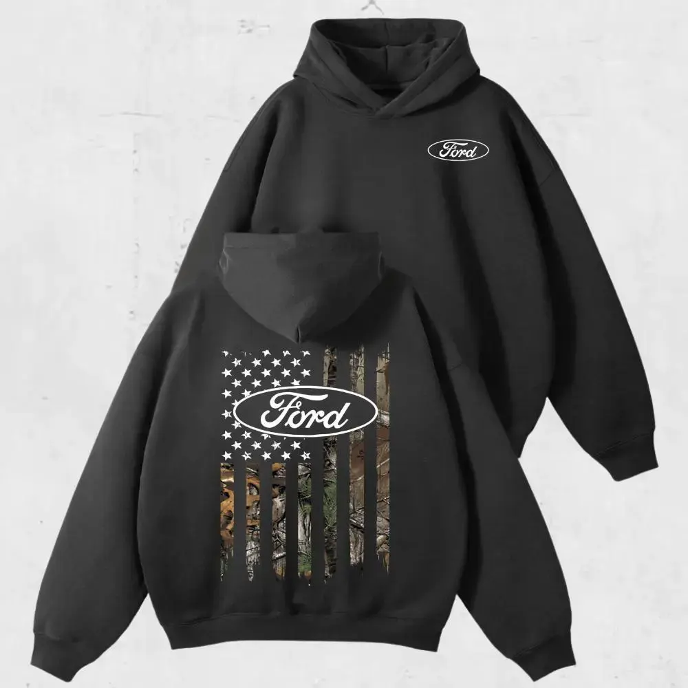 Ford Trucks Camo Hoodie, Sweatshirt, T-Shirt – Vintage Ford USA Flag Graphic Tee, Classic American Truck Streetwear for Men & Women, Perfect Gift for Pickup & Country Fans