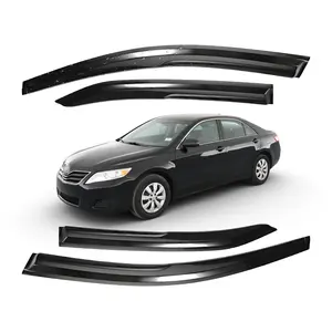 Tape-on -For 2007-2011 Toyota Camry 4 Door Sedan Window Visor-Black # Rain guard# Rainproof#Sun Shade#UV Protection# Easy-Install # Vent Shades# Car Windshield# Car Weather Shields# Wind Deflector