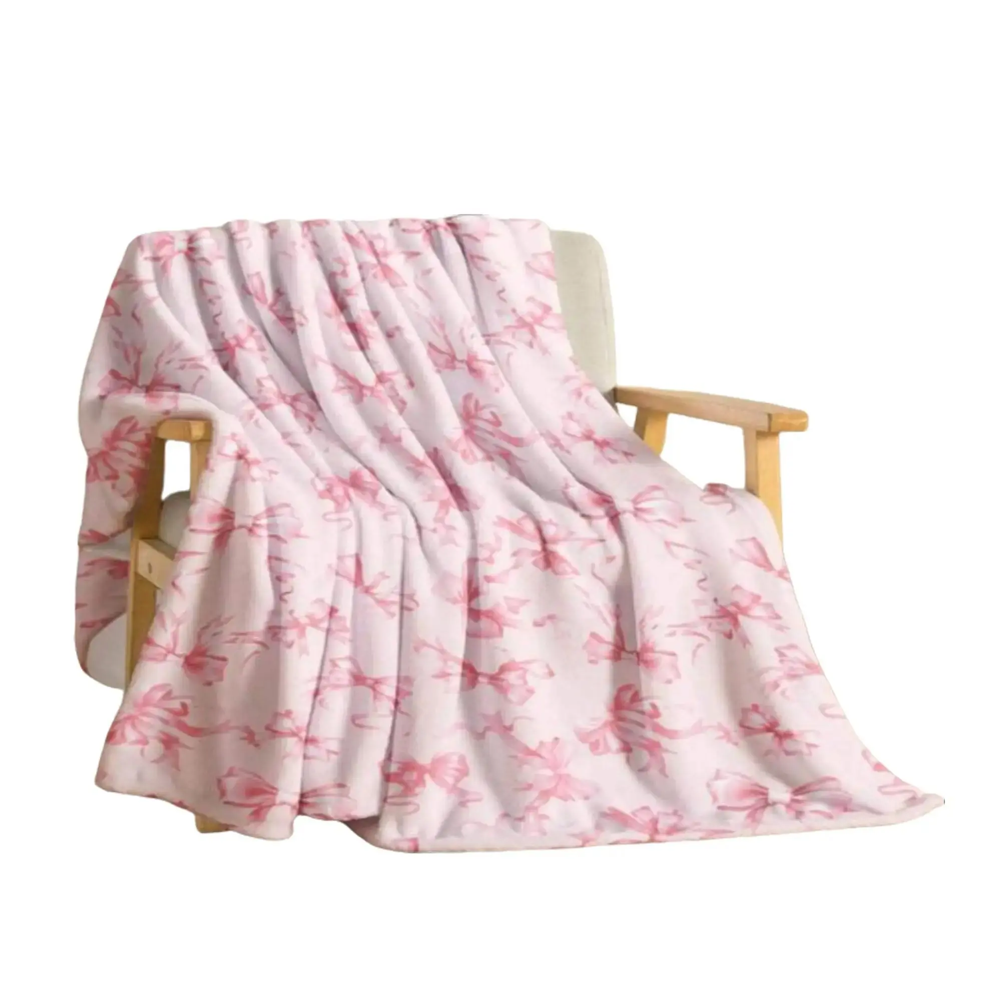 Bowknot Pattern Blanket, Soft Warm Throw Blanket, Air-conditioned Room Blanket, Warm Nap Blanket for Home, Office, Travel