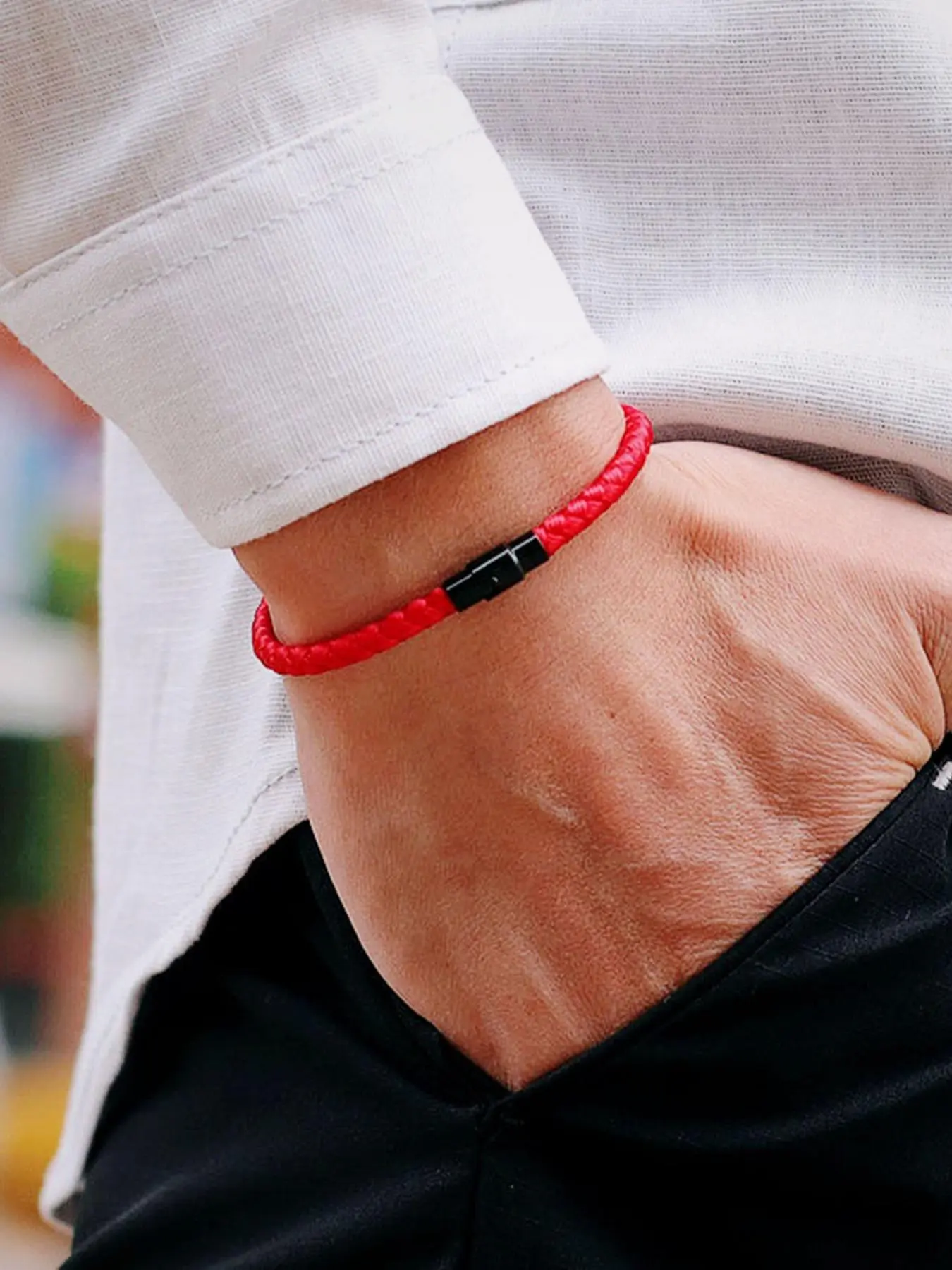 Magnetic Buckle Braided Bracelet, Simple Solid-Color Bracelet for Men and Women, Couples Bracelet, Fashion Accessory for Daily Wear, Fashionable Bracelet Style