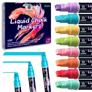 Jumbo Liquid Chalk Markers Pens, with 10mm 3 in 1 Nib Thick Wide Tips, Dry Erase & Wet Erase Pastel Chalk Marker Pen for Glass, Window, Cars, Mirror, Chalkboard, Whiteboard, Blackboard Signs