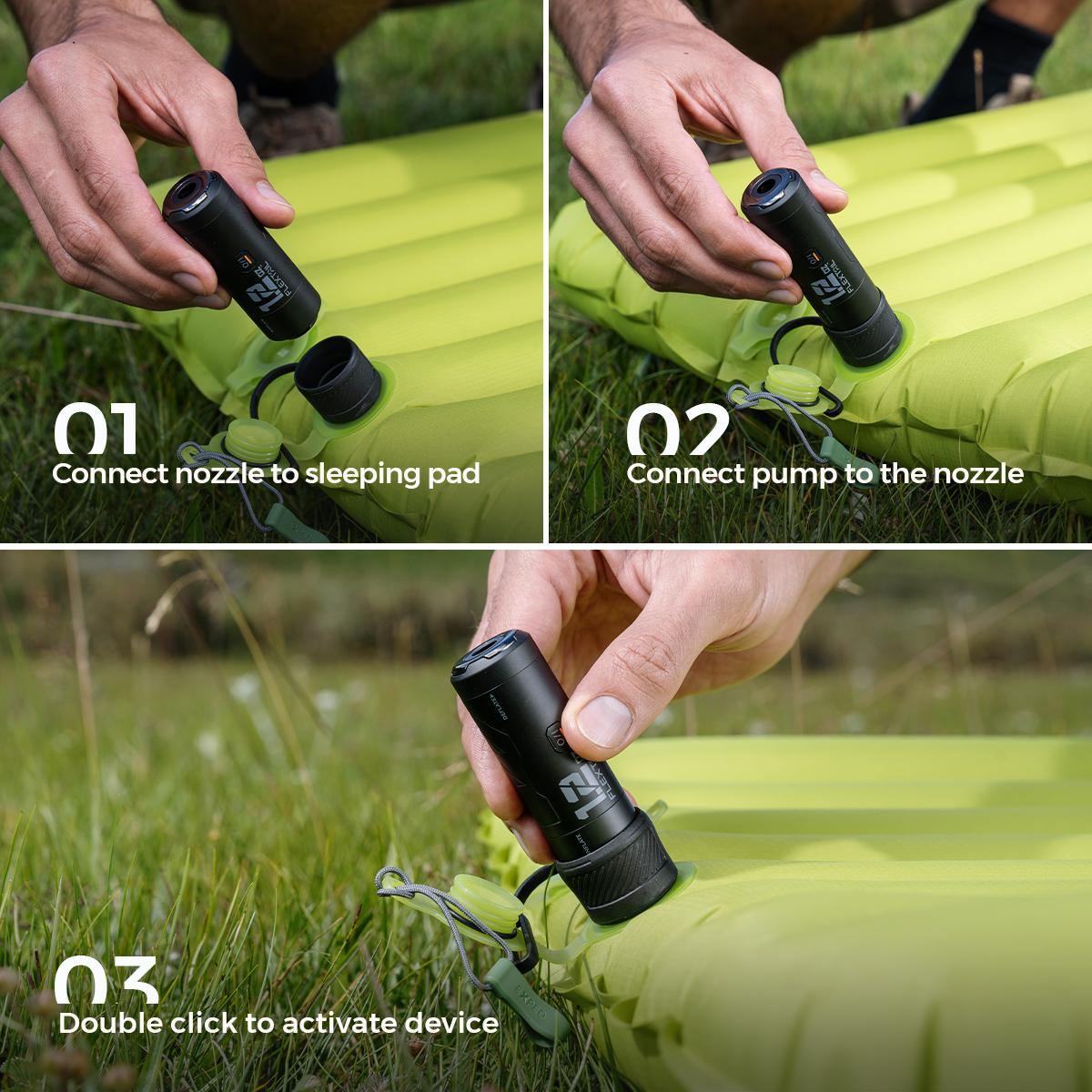 FLEXTAIL 1.2oz ZERO PUMP Ultra-Mini Electric Air Pump, Outdoor Essentials, Portable Air Mattress Pump, Rechargeable Air Pump for Pool Floats Air Bed, Multiple nozzle adapters, Inflatable Airbed,  Camping Accessories Sleep Sack Quick Inflate