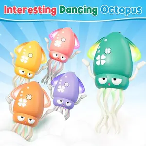 Electric Dancing Octopus Toy with Led Light and Music, Kids Electric Crawling Octopus Tummy Time Toys, Rechargeable Interactive Sensory Toy, for Christmas Birthday Gift