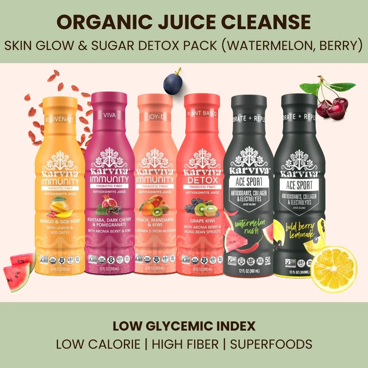 Karviva Organic Juice Variety Pack, Natural Plant-Based Fruit and Vegetable Beverage, Traditional Herb-Inspired Blends, No Added Sugar, Ready-to-Drink Refrigerated Juice, Mixed Flavors, 6-42 Bottles, 12 fl oz Each