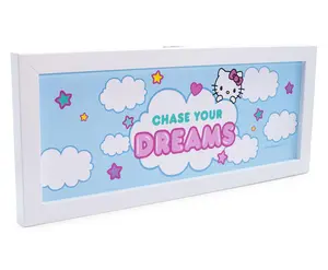 Hello Kitty "Chase Your Dreams" Hanging Sign Framed Wall Art | 12 x 5 Inches