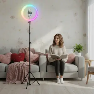 10” LED Video Light with  Ring Light & 71” Tripod Stand - Dimmable USB-Powered Light for content creation, 3-Color Temperature (Warm /Cool Daylight/Soft) for Live Streaming, Photography youtube tiktok video zoom call #Mother's Day Gift