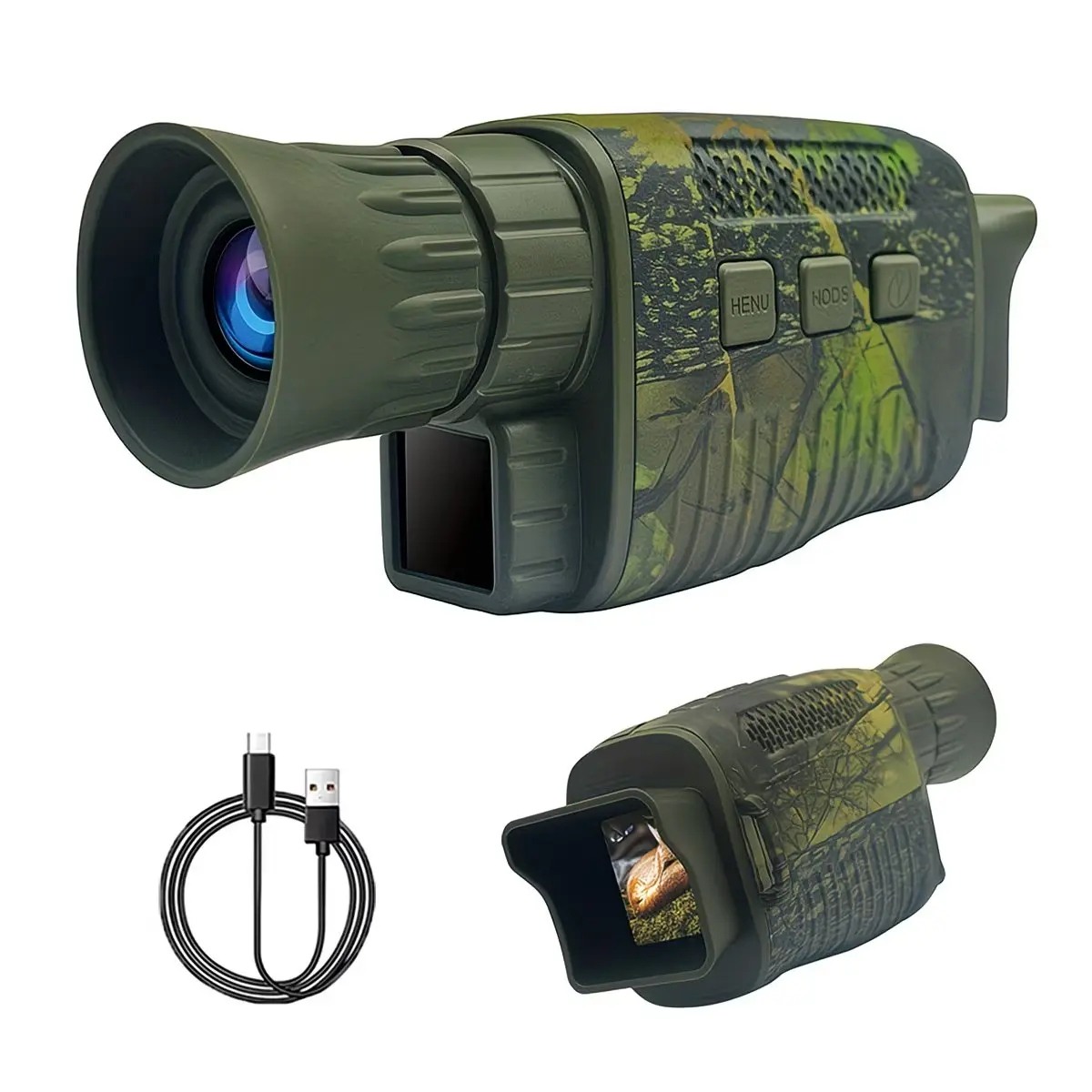 Infrared monocular night vision binocular with 2.7K video, digital telescope, used for hunting, wildlife observation and monitoring, night vision binocular monocular equipment.