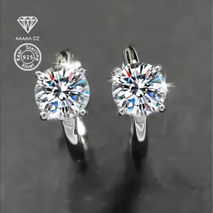 925 Silver Platinum-Plated 5A CZ Mosaic Earrings, Fashion & Exquisite for Women, All Seasons Wear, Ideal for Daily/Parties/Weddings/Ramadan & Gifting (Birthday/Valentine/Christmas/New Year)
