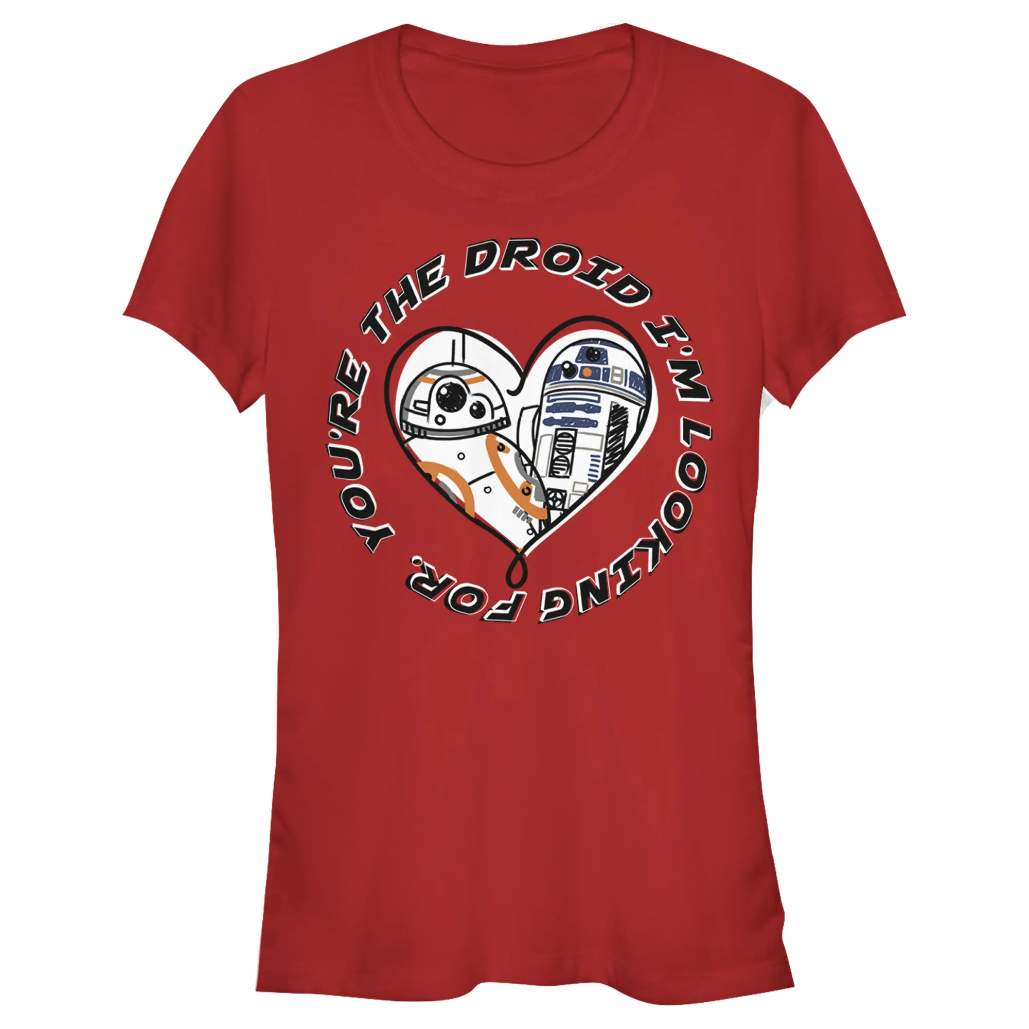 Women's Star Wars The Last Jedi R2-D2 & BB-8 "You're the Droid I'm Looking For" Casual Short-Sleeve Love Day Clothing T-Shirt
