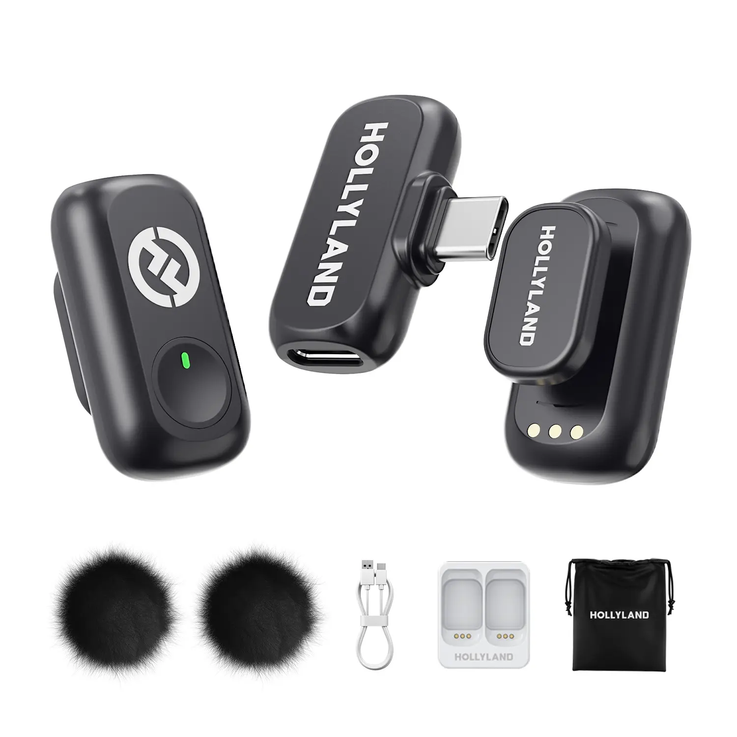 Hollyland LARK A1 Wireless Microphone, USB-C Noise Canceling Plug Play Mic for iPhone & Android, 45kHz/24bit Magnetic Mini Mic for Podcast, Vlogging (Birthday, Wedding, Casual Use), Noise Canceling Mics, Vlogging Equipment