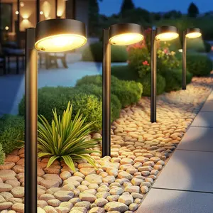 SummerVibes Solar Pathway Lights Outdoor, 12 Brighter LED Solar Lights Outdoor Waterproof, Up to 12 Hrs Modern Path Light for Yard Garden Walkway Driveway Lawn (8 Pack)