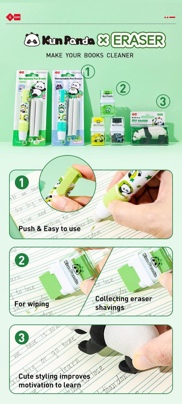 iiGEN KunPanda & Unicorn Back to School Sets! All-in-One School Supply Set，Includes Pencil Case, Mechanical Pencils,Gel Pens,Markers,Notebooks,Eraser,Ruler & Striker- Must-4 Styles Gift for Kids & Students!