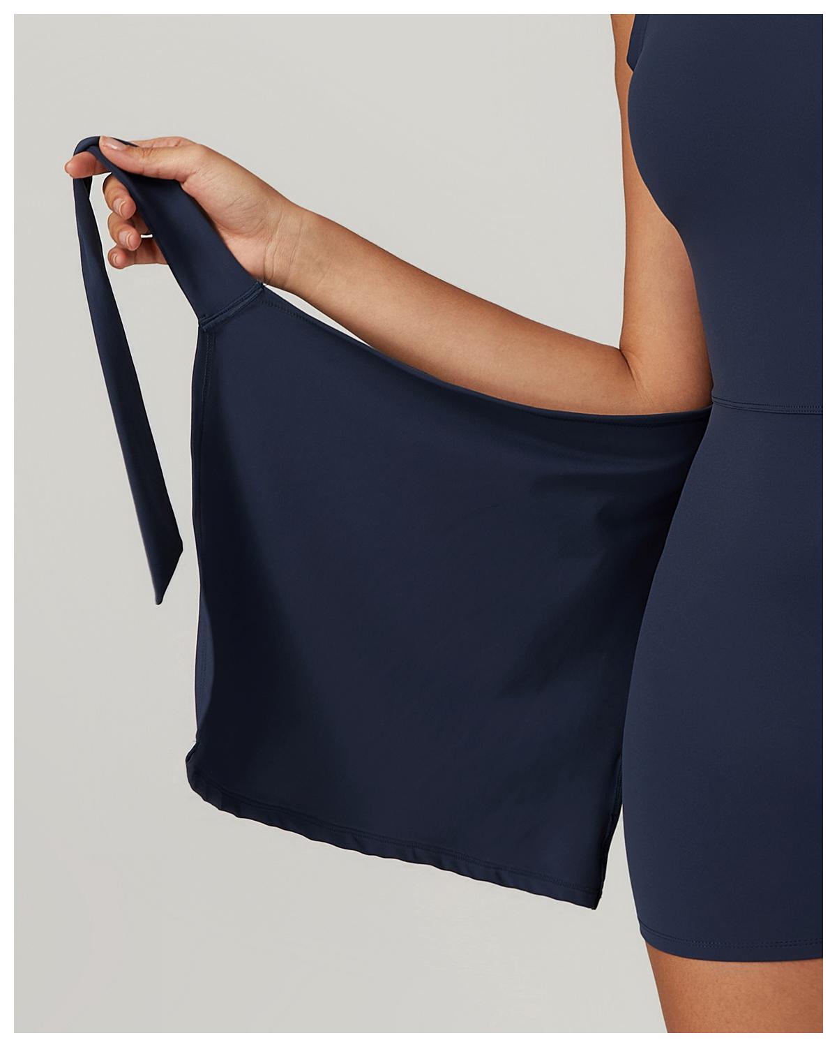 YEOREO Women's Tennis Skirt Sleeveless Yoga Golf Sports Skirt with Ruffle Side Slits Gym Skirt Built-in Shorts Athletic Skort