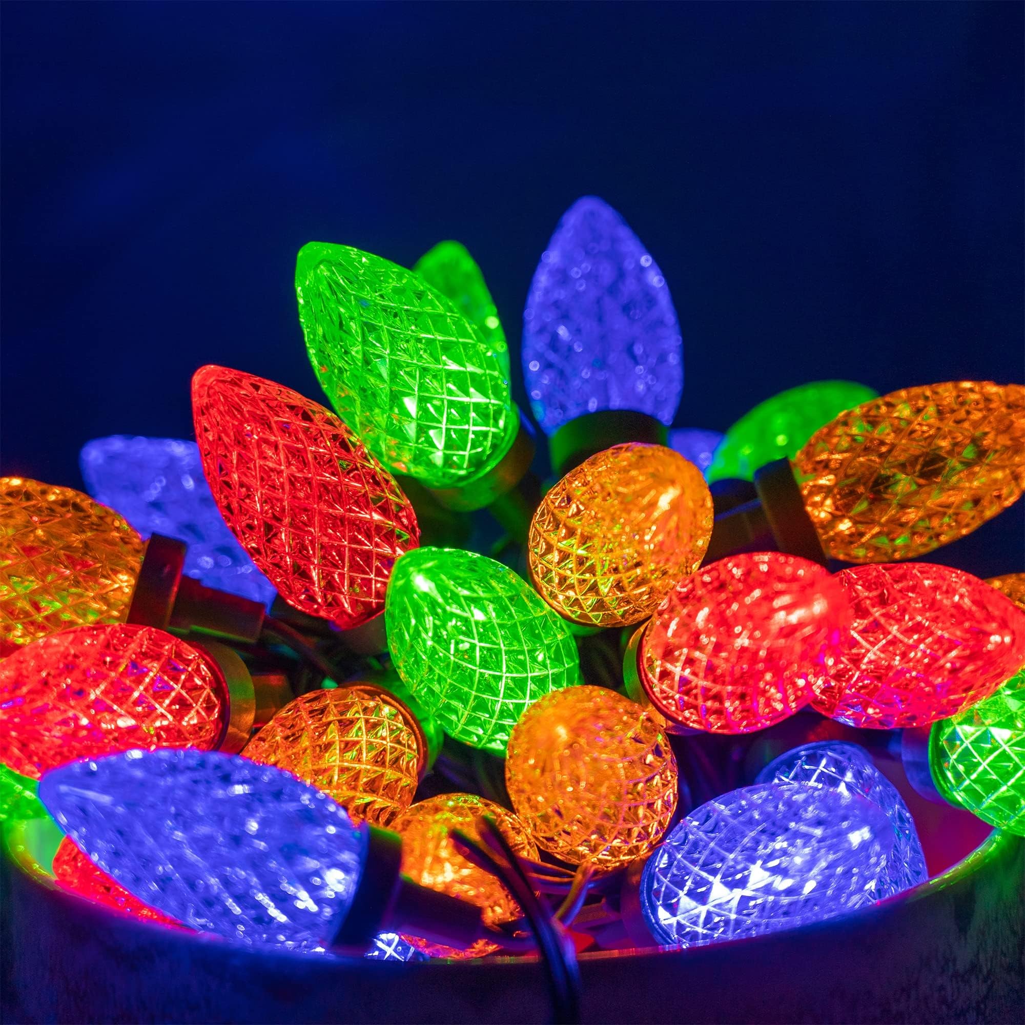 C9 Christmas String Lights, 100 LED 66 FT Waterproof Connectable Green Wire Fairy Lights, Christmas Lights for Indoor Outdoor Home Yard Xmas Tree House Decorations