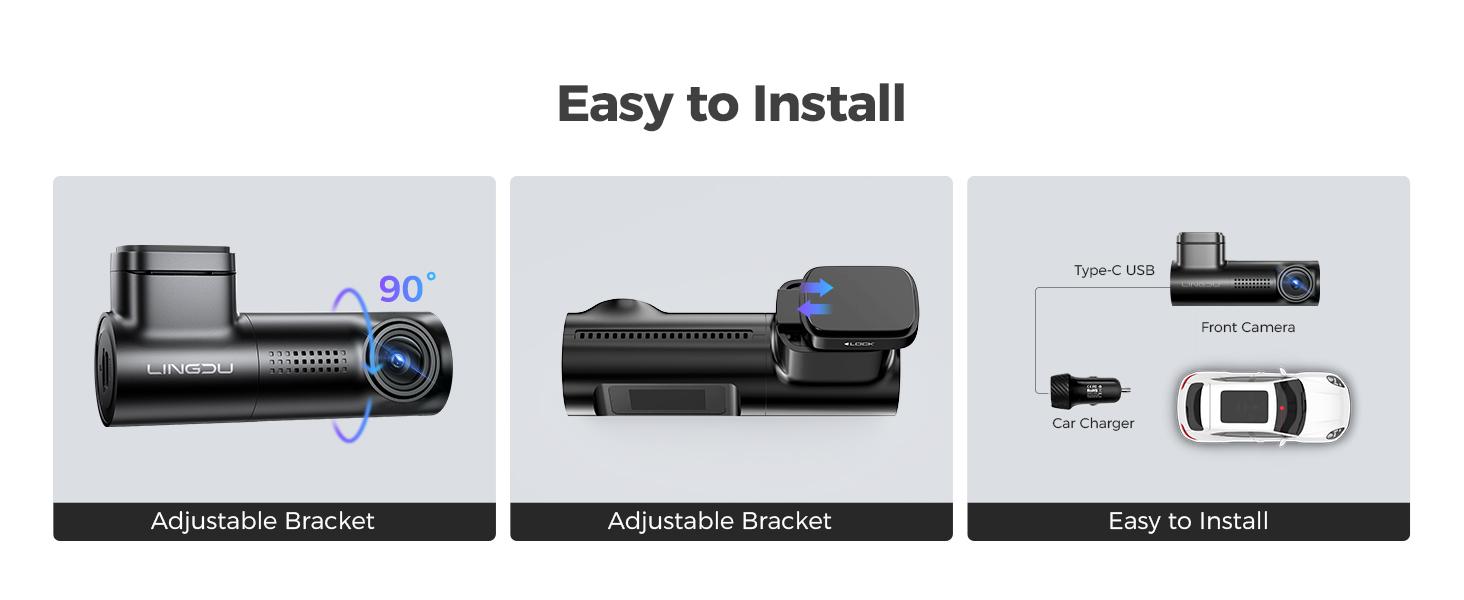 LINGDU D500 Dash Cam Front, 4K Front Dash Cam for Car, WiFi Dashcam with Night Vision, 0.96" LCD Display Car Camera, GPS, Parking Mode, Loop Recording car driving recorder