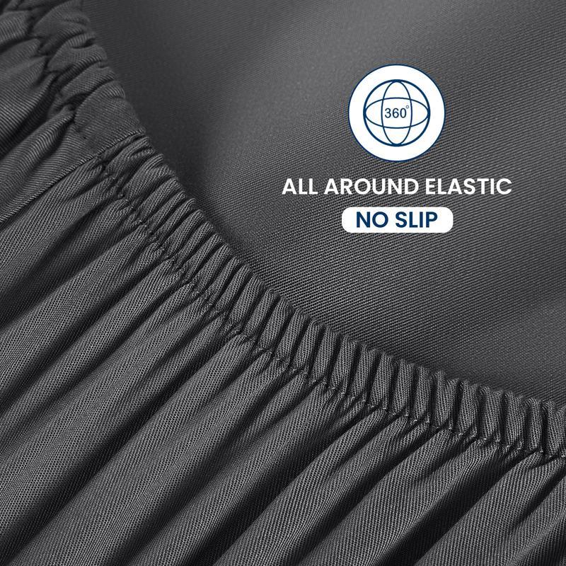 Raybee 4 Pcs Bed Sheets Set ,Solid King Bed Sheet With Pillowcases, 16" Deep Pocket Queen Sheets,Cooling Breathable & Hotel Luxury Super Silky Soft ,Bamboo Sheets Set