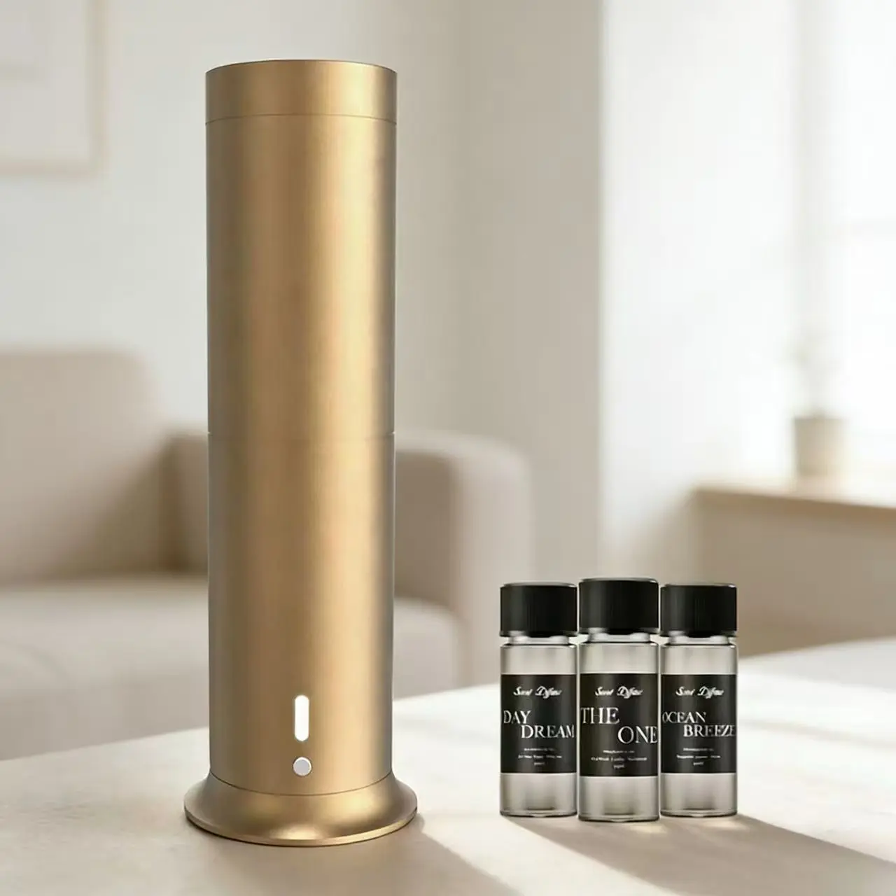 Waterless Aromatherapy Diffuser - Cold-Air Tech for 1250 Sqft, Rechargeable Device with Remote & Timer, 3 Top Hotel Scents (20ml*3), Indoor Recreation Home Fragrance Decor