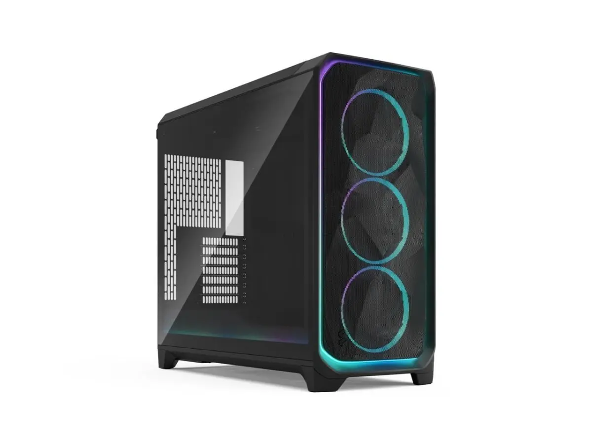 Fractal Design FD-C-MES3X-03 Massify 3 XL Ambience Pro RGB Lights E-ATX Full Tower PC Case - Black Steel Frame, Light Tinted Glass Side Panel, Cooling Mesh, Cable Management, USB 3.0 Compatibility, Micro ATX Support, Adjust Pro Hub, 26.5 lbs, E-Atx Boards