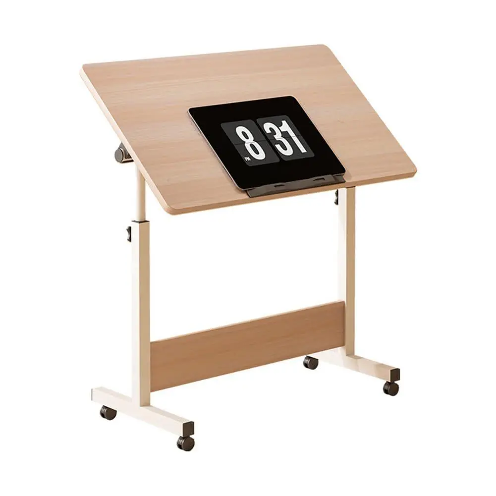 GARVEE Adjustable Rolling Standing Desk - Ergonomic Rising Computer Table with Wheels for Office Home Use, White Maple, Adjustable Standing Desk,sohochic