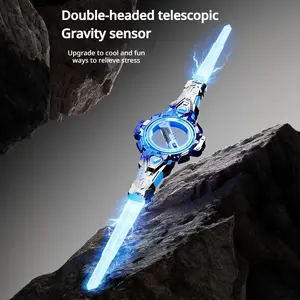 【Combo Pack】DKD Easter Spark Sword – Rechargeable Double-Edged Spinning Blade with FX Sound & Multi-Color LED, Retractable Light-Up Sword, Perfect Easter Gift for Boyfriend or Husband, Ideal for Cosplay, Parties, Home Display, Outdoor Play & Collecting