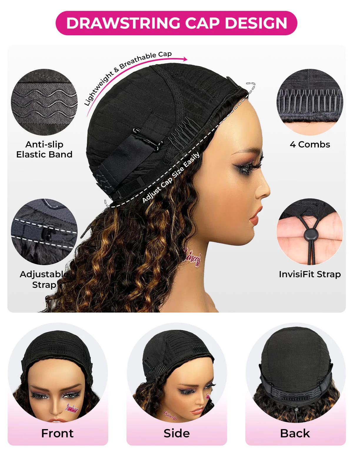 【Wear Go Half Wig】ISEE HAIR 250% Density Highlight Burmese Curly Wear Go Half Wig InvisiFit Strap Flip Over Wig for Beginners#iseehairbeauty #SpringStatements