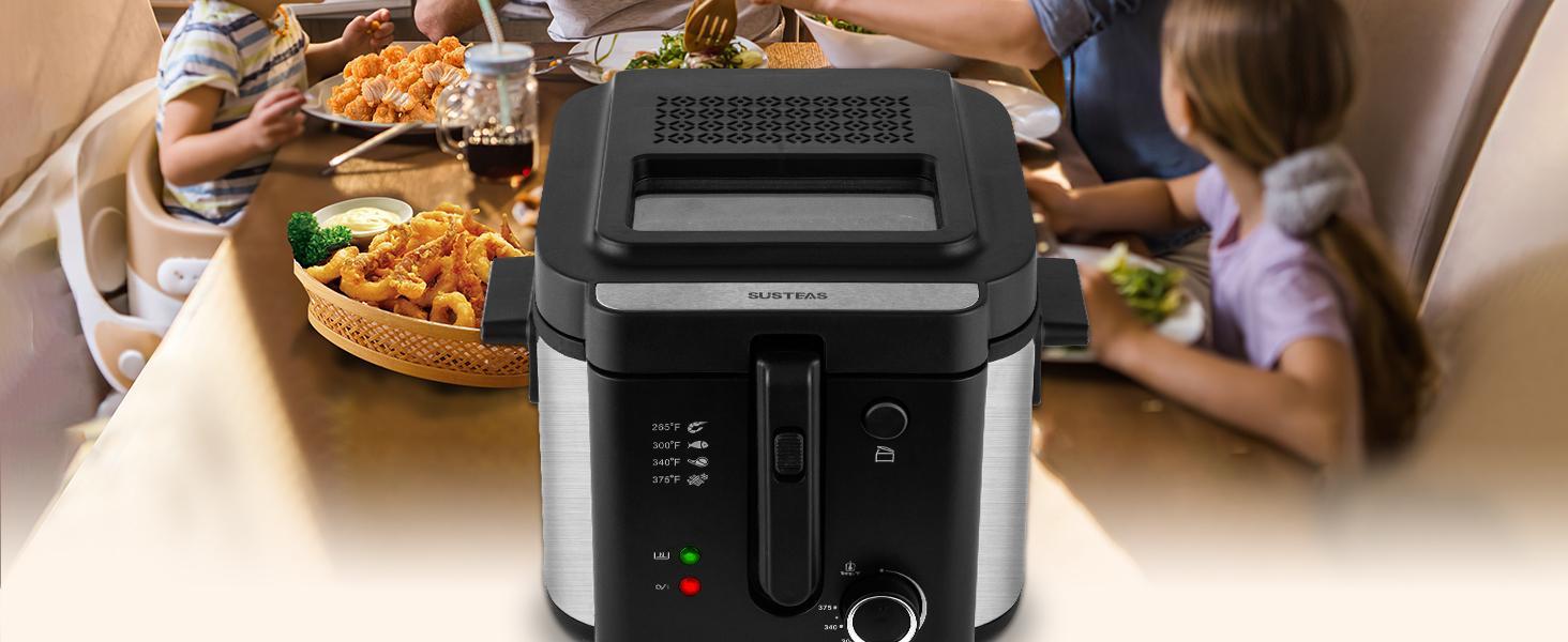 Pukomc 1.5L/2.5L Electric Deep Fryer – Fast Heating, Cool-Touch Exterior, Nonstick Basket, Easy Clean, Oil Capacity for Home Use Pukomc 1.5L/2.5L Electric Deep Fryer – Fast Heating, Cool-Touch Exterior, Nonstick Basket, Easy Clean, Oil Capacity for Home Use