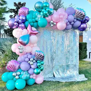 154-Piece Mermaid-Themed Balloon Arch Kit for Under the Sea, Summer Birthdays & Party Décor