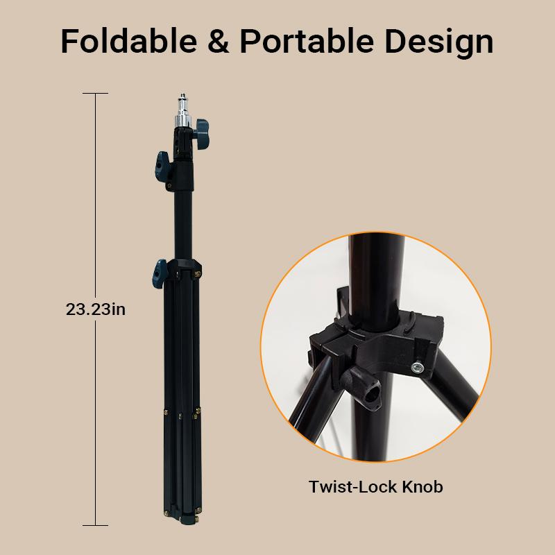 Projector Floor Stand, Folding Portable Tripod Mount for Projector, Camera & Webcam, Adjustable Height 23"–67", Supports up to 4 lb
