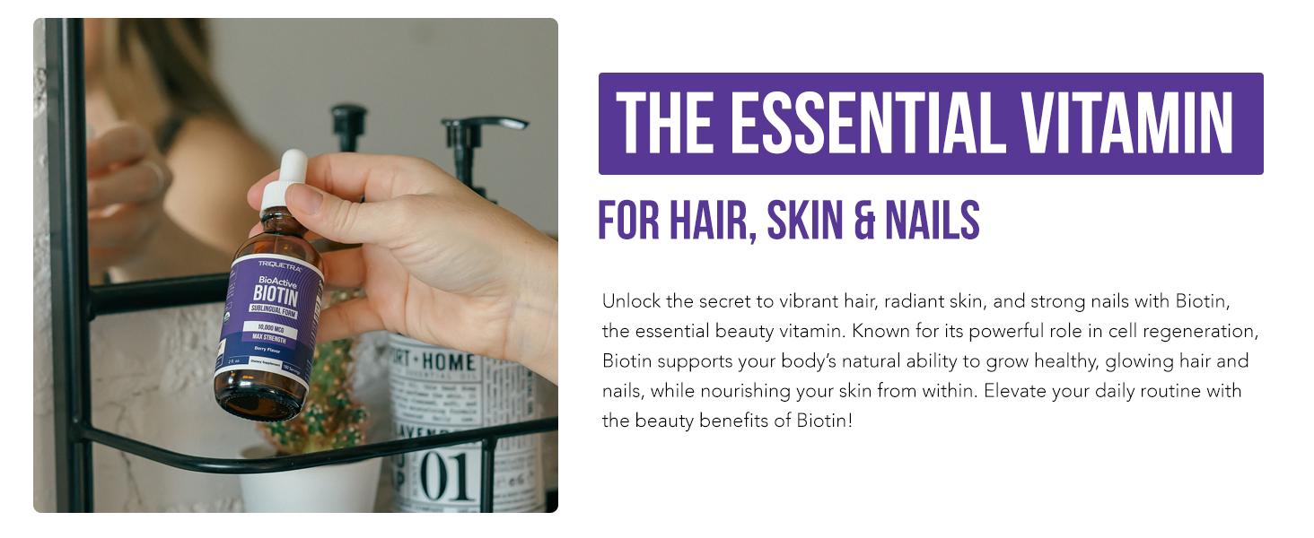 Organic Biotin 10,000 mcg | Liquid Biotin for Hair, Skin & Nails – USP Grade, Enhanced Absorption, Berry Flavor – 180 Servings, 2 oz Organic Biotin 10,000 mcg | Liquid Biotin for Hair, Skin & Nails – USP Grade, Enhanced Absorption, Berry Flavor – 180 Servings, 2 oz