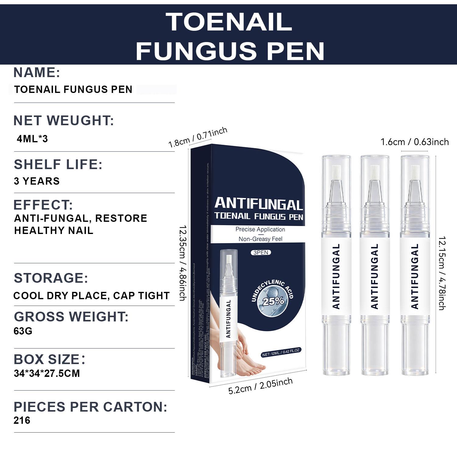 Antifungal Toenail Fungus Pen 25% Undecylenic Acid Fast Care for Toenails & Fingernails Repair Solution Non-Greasy Feel
