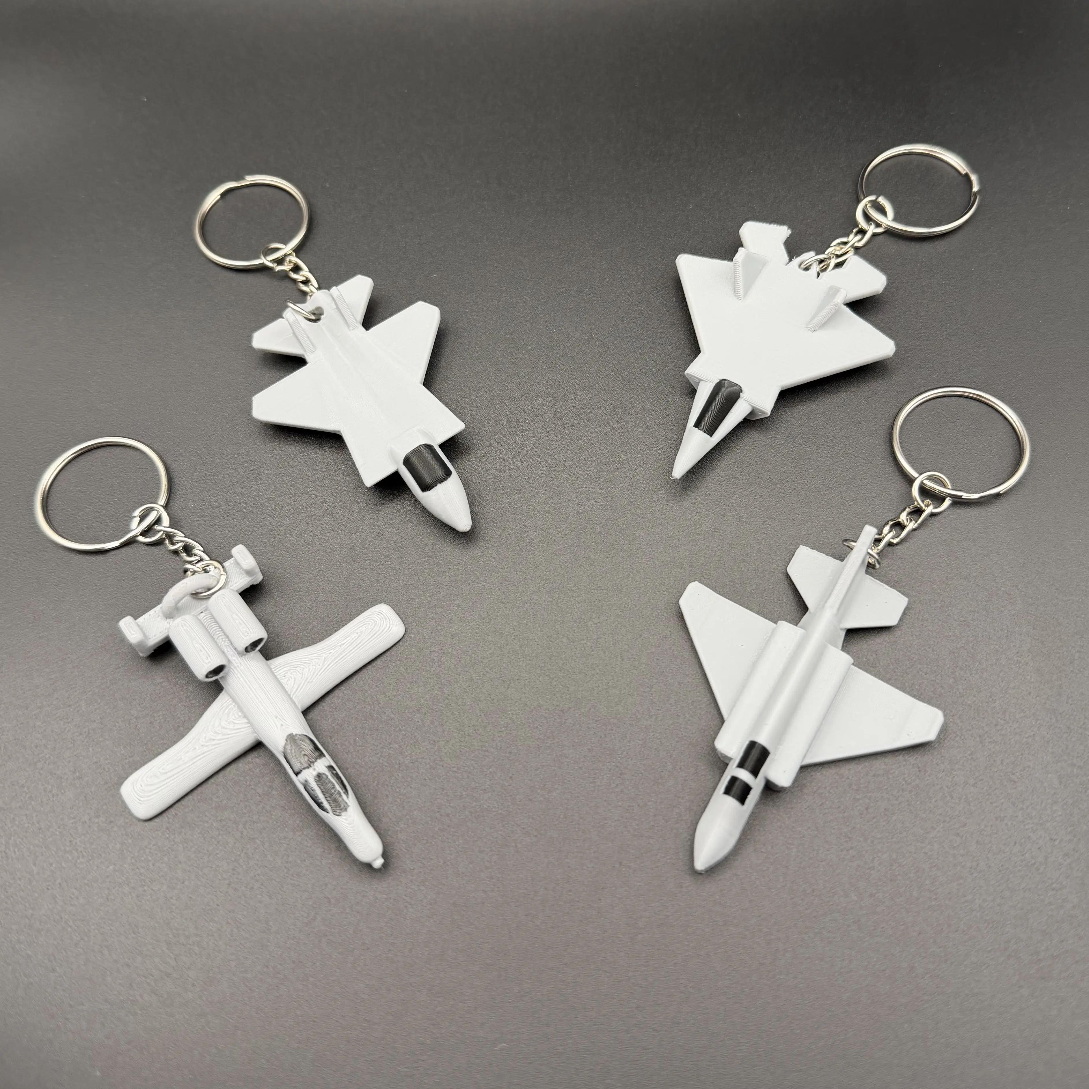 Aviation Legends: US Military Jet Set 4-Pack Key Charms Gift Keychain