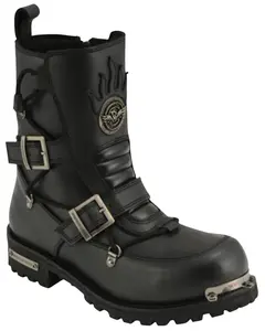 Milwaukee Leather Men's Men'S Tactical Buckle Logger Motorcycle Boot Round - Mbm9076x