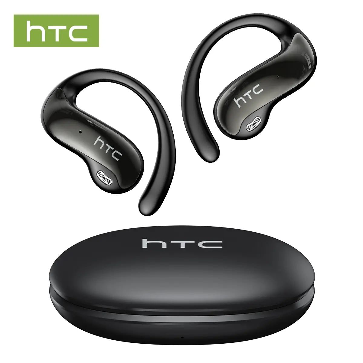 hTC NE19 True Wireless Bluetooth 6.0 OWS Earbuds, Audio Devices Earbuds Inside Combo with Touch Control, Lightweight Durable Water-Repellent Built-in Mic for Music & Phone Calls